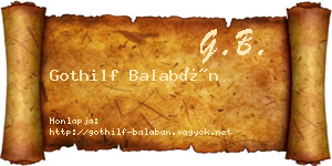 Gothilf Balabán névjegykártya
